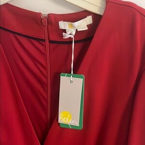 Boden Elegant Red Long-Sleeve Dress